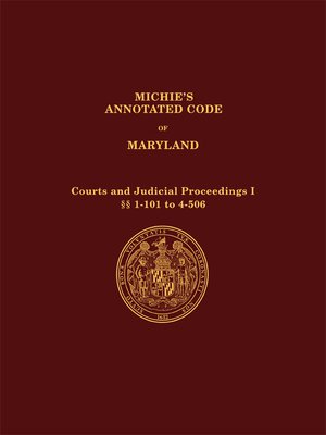 cover image of Michie's Annotated Code of Maryland